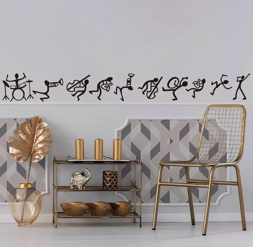 Creative Music Band Wall Sticker – Waterproof Artistic Vinyl Decal for ...