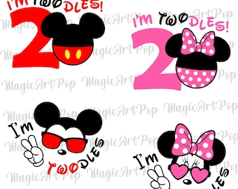 Im Twodles Mouse Boy Girl Svg Png, Mouse 2nd Birthday Svg, Oh Twodles Birthday Svg, My Second birthday Svg, Birthday Princess Svg