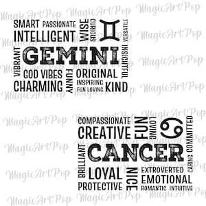 Stjärntecken Svg Png-paket, Horoskop Svg, Astrologitecken Svg, Positiva Stjärntecken T-shirts Designs Svg, Stjärnteckencitat Svg, Stjärnteckensymboler Svg bild 5