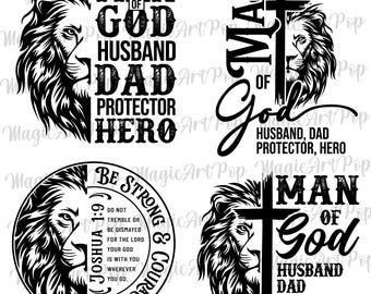 Bundle Man Of God Svg Png Koszulka Projekt, Christian Dad Svg, Prezent Dla Męża Svg, Koszulka Na Dzień Ojca, Urodziny Taty Svg, Cytaty Religijne Svg