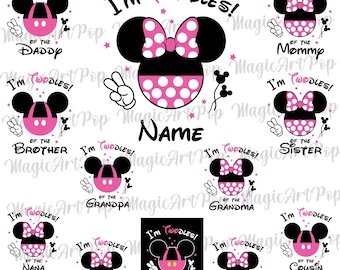 Im Twodles Mouse Girl Svg Png Bundle, Oh Twodles Birthday Girl Svg, Mouse 2nd Birthday Svg, My Second birthday Svg, Birthday Princess Svg