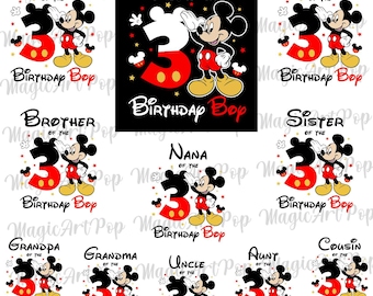Birthday Family Boy Svg Png, Mouse My 3rd Birthday Boy Svg, 3 Year Old Boy Svg, My Third Birthday Svg, Birthday Prince Svg, 3rd Bday Shirt