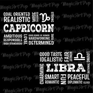 Stjärntecken Svg Png-paket, Horoskop Svg, Astrologitecken Svg, Positiva Stjärntecken T-shirts Designs Svg, Stjärnteckencitat Svg, Stjärnteckensymboler Svg bild 4