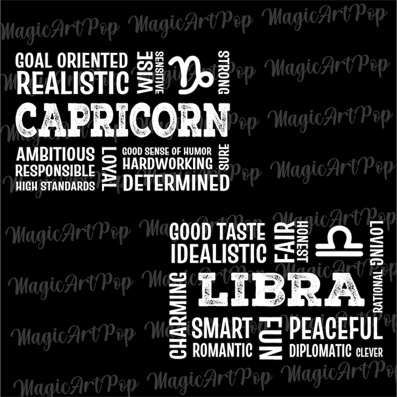Stjärntecken Svg Png-paket, Horoskop Svg, Astrologitecken Svg, Positiva Stjärntecken T-shirts Designs Svg, Stjärnteckencitat Svg, Stjärnteckensymboler Svg bild 4