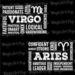 Stjärntecken Svg Png-paket, Horoskop Svg, Astrologitecken Svg, Positiva Stjärntecken T-shirts Designs Svg, Stjärnteckencitat Svg, Stjärnteckensymboler Svg bild 6