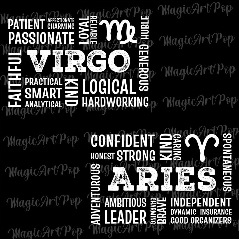 Stjärntecken Svg Png-paket, Horoskop Svg, Astrologitecken Svg, Positiva Stjärntecken T-shirts Designs Svg, Stjärnteckencitat Svg, Stjärnteckensymboler Svg bild 6