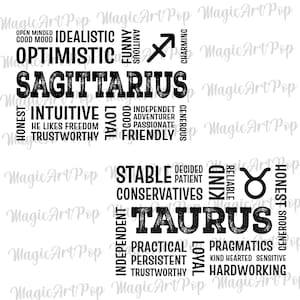 Stjärntecken Svg Png-paket, Horoskop Svg, Astrologitecken Svg, Positiva Stjärntecken T-shirts Designs Svg, Stjärnteckencitat Svg, Stjärnteckensymboler Svg bild 7