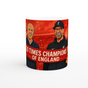 Liverpool FC Champions Mug | Premier League Winners 2025 | Jürgen Klopp, Arne Slot