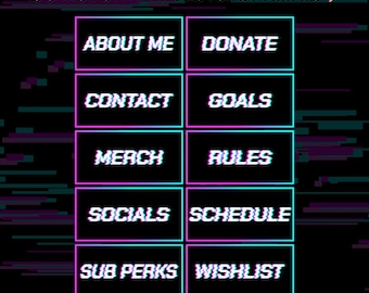 Steamwave Twitch Panels: Glitch Neon Stream Overlay (Digitaler Download)