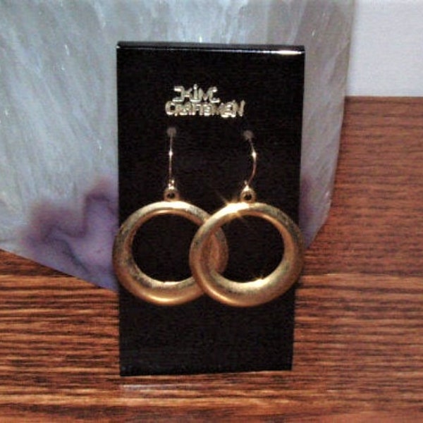 Vintage Kim Craftsmen gold tone pierced Earring from Wood Stock era, free shipping !!!
