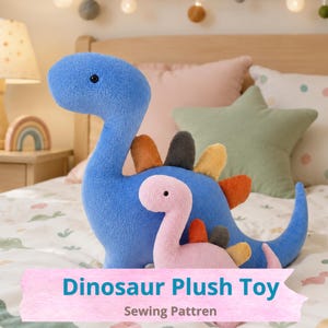 PDF-Schnittmuster für ein Plüschdinosaurier, einfache Nähanleitung, Geschenk zur Babyparty, Kinderzimmerdeko, anfängerfreundliches DIY-Spielzeug