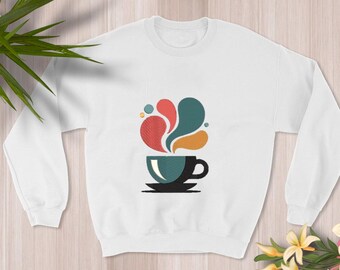 Ricamo Moti Coffee Art - Disegno di ricamo astratto moderno a vapore