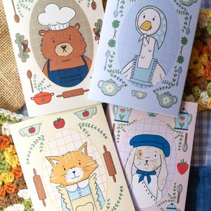 CARTES DE RECETTE / print, digital art, illustration, cadeau, cuisine, pâtisserie, kawaii