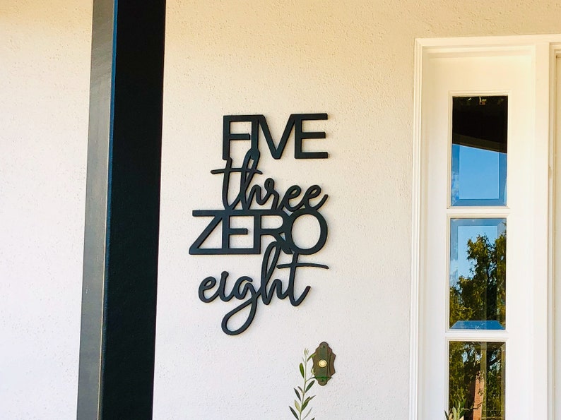 House Address Numbers Word Wood Cut Wall Art Sign Library