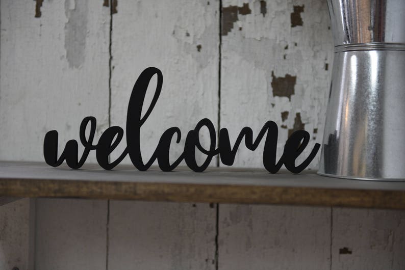 shelf ledge standing Word Wood Cut Wall Art Sign Decor Etsy