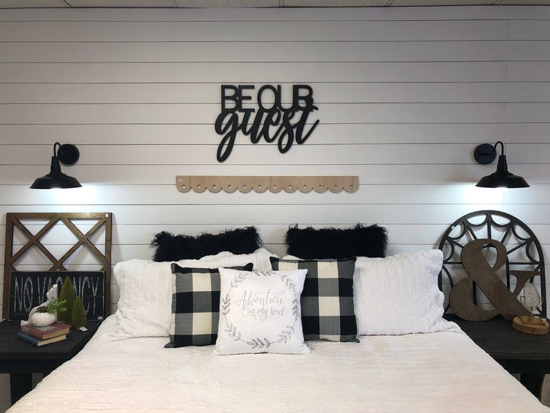 Be Our Guest Wood Cut Wall Art Sign Decor Guest Bedroom Entry Etsy