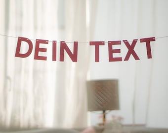 Personalisierte Girlande – individuelle Buchstabengirlande mit Wunschtext | Deko für Geburtstag, Taufe & Kinderzimmer | Namensgirlande