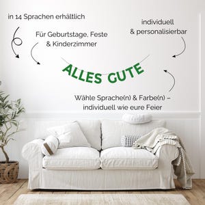 ALLES GUTE Garland – German Birthday Garland – Party Decoration Children’s Birthday