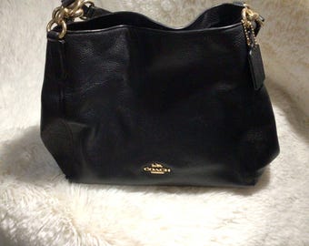Coach Hallie pebble leather shoulder bag
