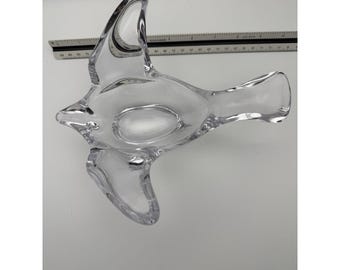 Plato para dulces/joyero de cristal transparente con forma de pájaro volador, decoración playera, estilo MCM.