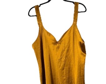 Vestido camisón de satén dorado de talla grande para mujer de Elizabeth Lauren, estilo años 20.