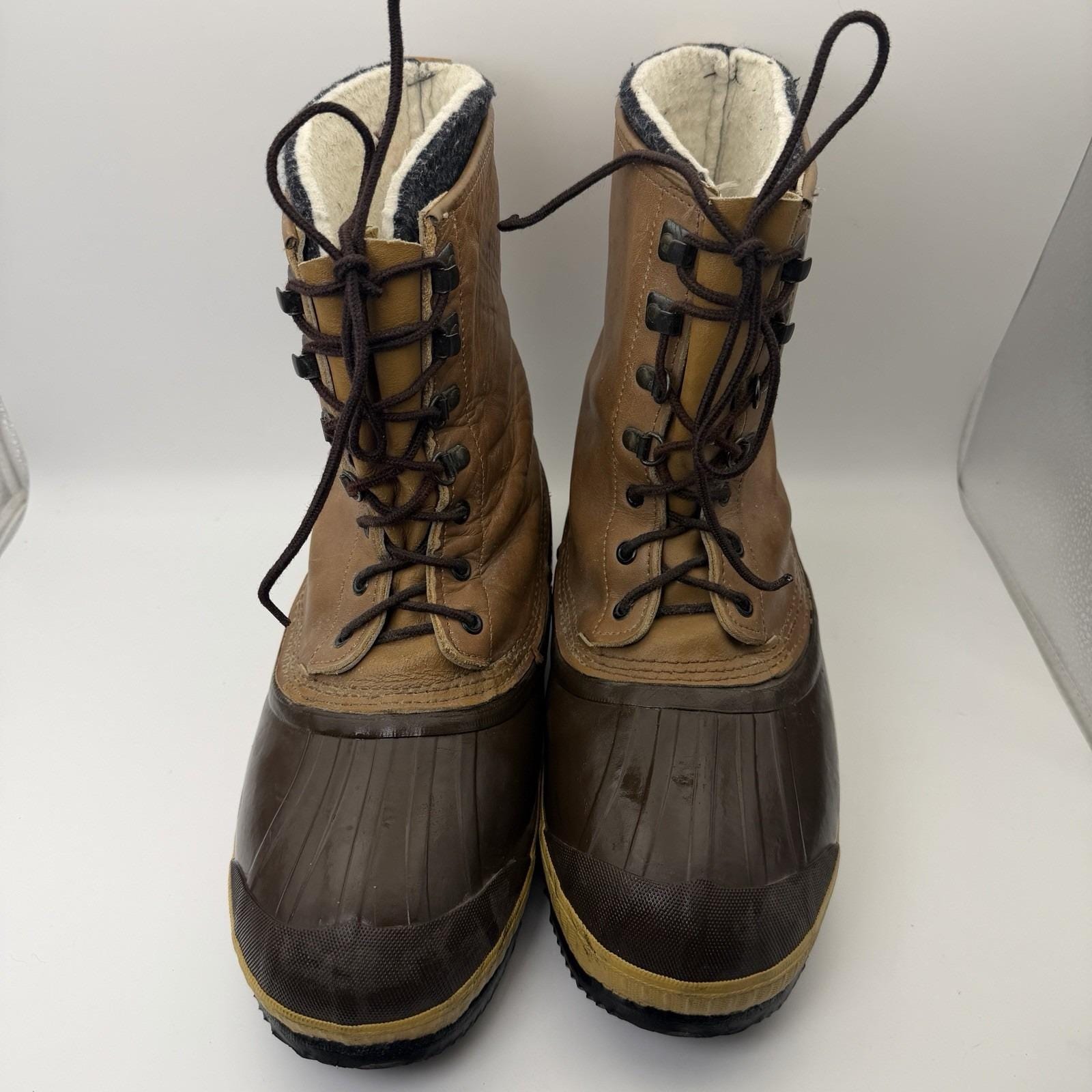 Buy Vintage Kaufman Sorel Premium Leather Snow Boots Size 10  display picture 2