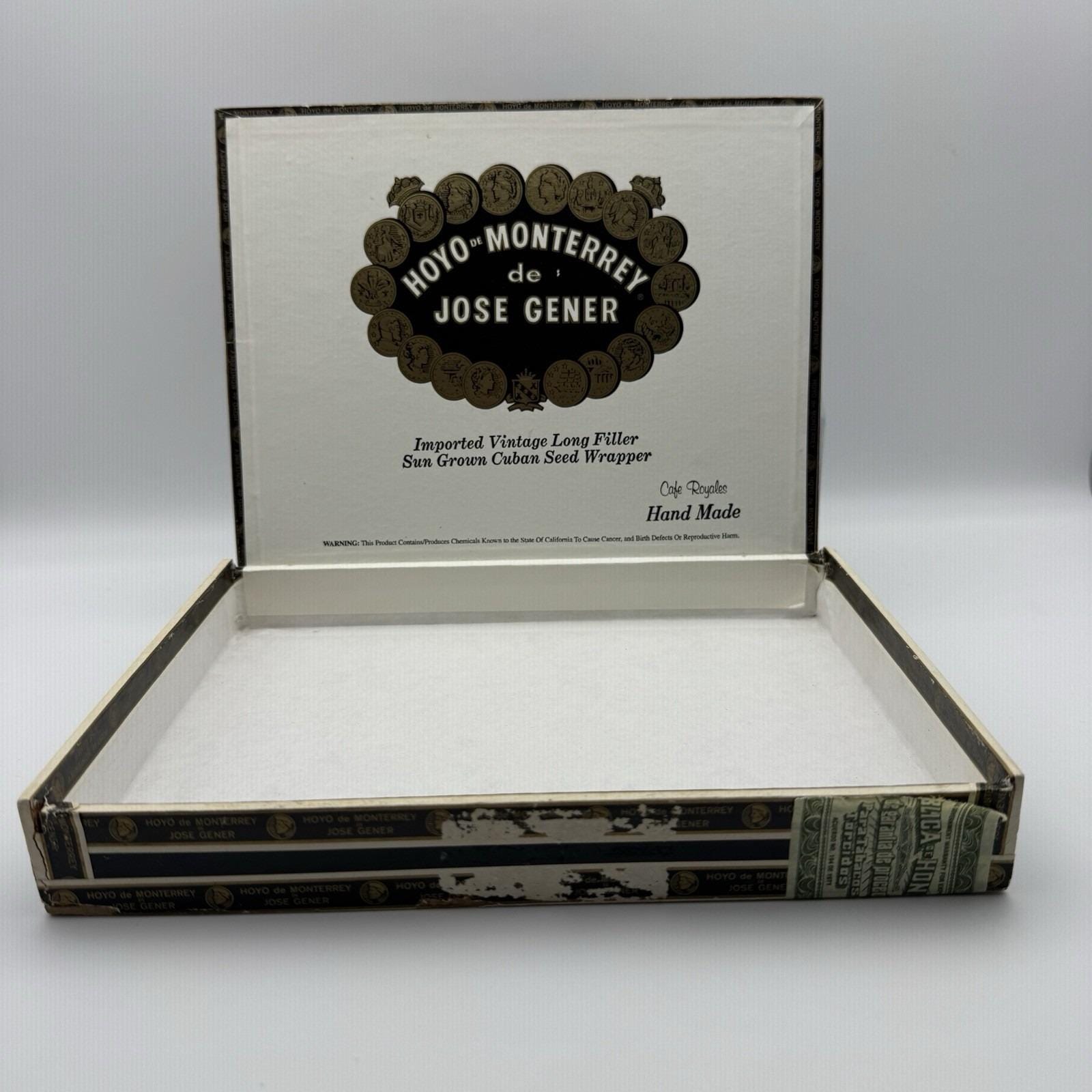 Hoyo De Monterrey Cigar Box Jose Gener Empty Box Wood Storage Vintage ...