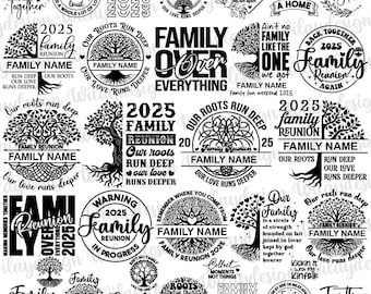 Bundle Familientreffen 2025 Svg Png, Unsere Wurzeln laufen tiefer Svg, Familienurlaub Svg, Baum des Lebens Svg, Unsere Liebe läuft tiefer Svg, Baum mit Wurzeln