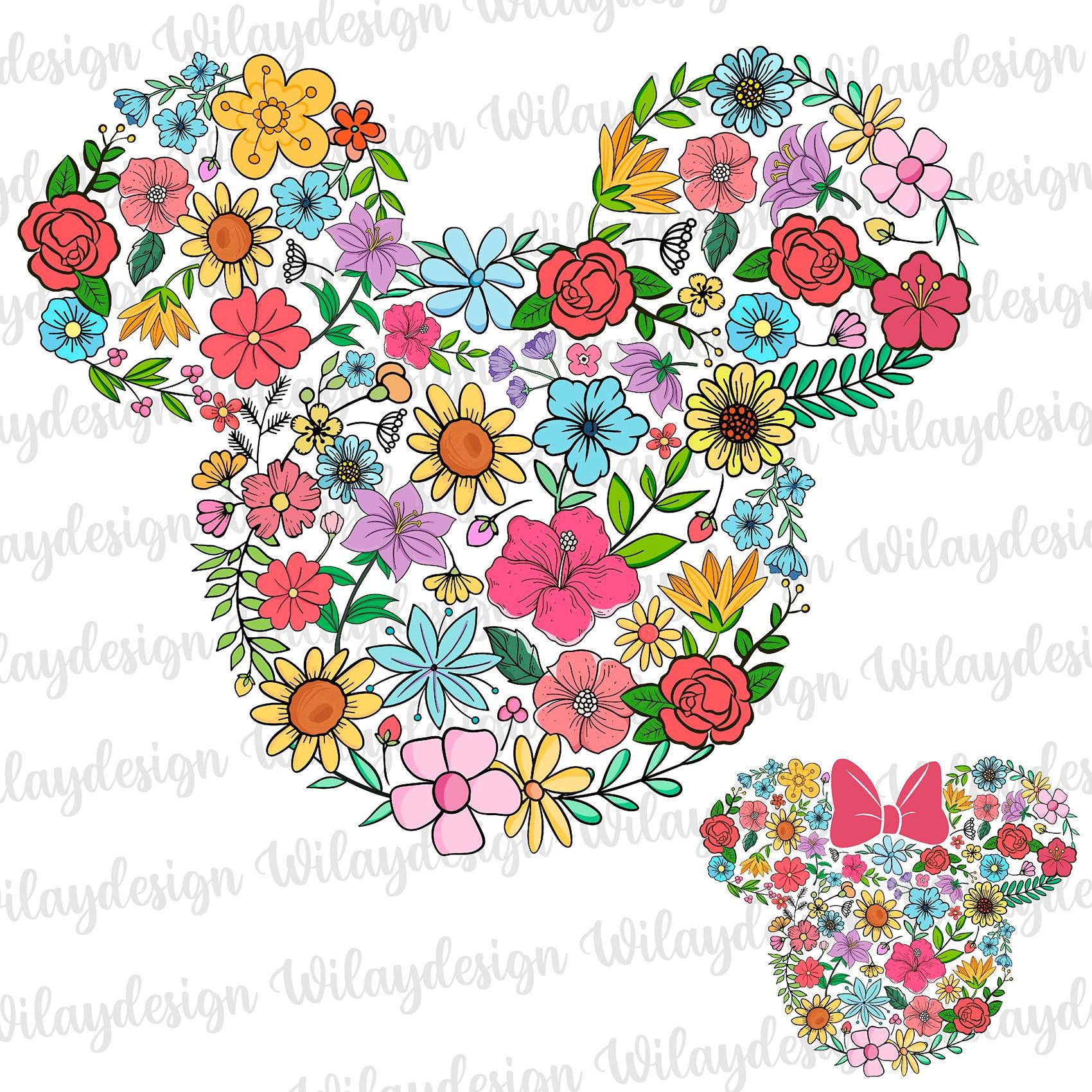 Floral mickey mouse - Etsy 日本