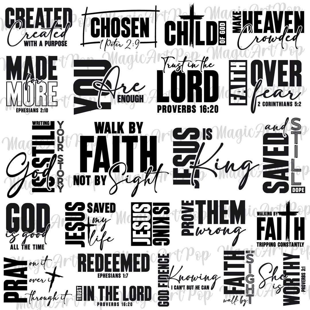 Bundle Christian Svg Png, Christian Faith Quote Svg, Bible Verse Svg ...