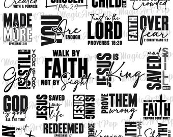 Bundle Christian Svg Png, Citation de foi chrétienne Svg, Verset biblique Svg, Jésus Svg, Religieux Svg, Enfant de Dieu Svg, Amour pour Dieu Svg Fichier coupé