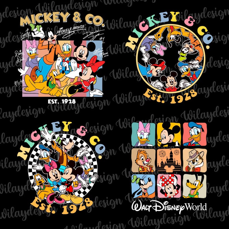 Bundle Mouse And Co 1928 Png, Mouse And Friends Png, Family Vacation Png, Family Birthday Boy Girl Png, Mickey Design Shirts Magical Kingdom image 4