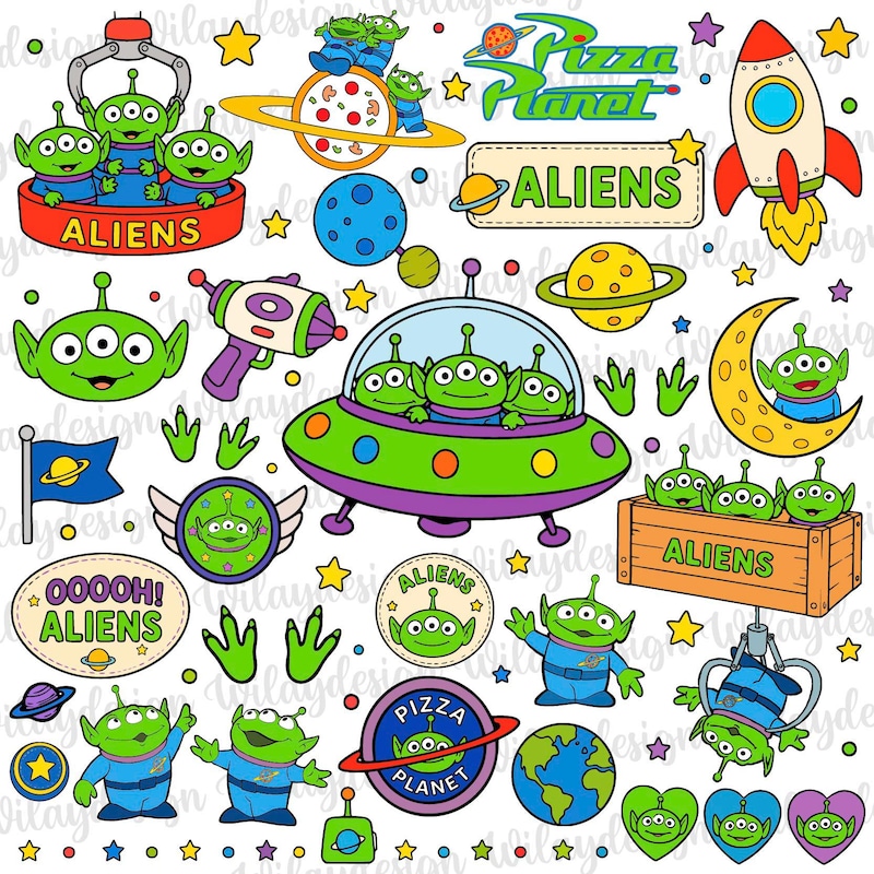 Alien Clipart Vector - Etsy UK