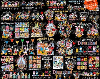 Bundle Mouse And Co 1928 Png, Mouse And Friends Png, Family Vacation Png, Family Birthday Boy Girl Png, Mickey Design Shirts Magical Kingdom