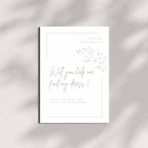 Geschenkkarte für Trauzeugin „Will you help me find my dress?“ - Besonderer Anlass • Hochzeit • Braut • Trauzeugin • Papierkarte • Liebe