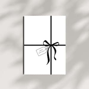 Geschenkkarte für Geburtstag "Happy Birthday“- Besonderer Anlass • Geburtstag • Geschenk  • Papierkarte • schwarz/weis • minimalisitisch
