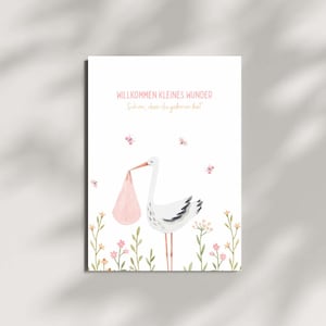 Geschenkkarte zur Geburt Mädchen „Willkommen kleines Wunder“ - Besonderer Anlass • Baby • Geburt • Mädchen • Mutter • Kind • Wunder • Liebe