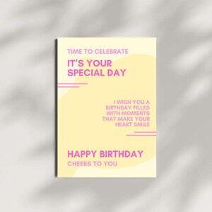Geschenkkarte für Geburtstag "It’s you special day“ - Geburtstag • Geschenk • Papierkarte • Geschenkkarte • Freundschaft • Modern • ästhetis