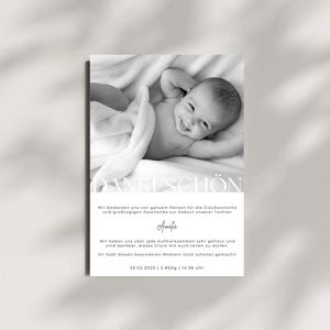 Carte de remerciement personnalisée Naissance - Bébé • Fille • Garçon • Carte papier • Carte numérique • Remerciements • Occasion spéciale