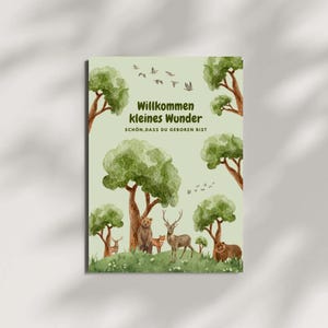 Geschenkkarte zur Geburt „Willkommen kleines Wunder“ - Besonderer Anlass • Geburt • Baby • Mädchen • Junge • Grußkarte • Glückwunschkarte