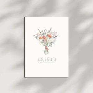 Geschenkkarte für Geburtstag "Blumen für dich“ - Besonderer Anlass • Geburtstag • Blumenstrauß • Geschenk • Liebe • Danke • Karte