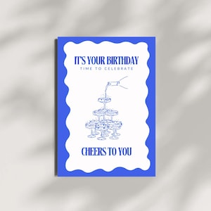 Geschenkkarte für Geburtstag "It’s your birthday, time to celebrate“ in verschiedenen Farben - Besonderer Anlass • Party • Geschenk • Drinks