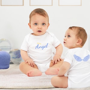 Angel Infant one piece with wings on the back (blue)