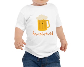 homebrewed beer baby short sleeve tshirt in sizes 6 mo to 24 mo