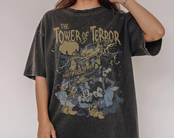 Spooky Tower Shirt, Vintage Cartoon Mouse Tee, Haunted Hotel Ride Shirt, Retro Theme Park Graphic Tee, Halloween Outfit