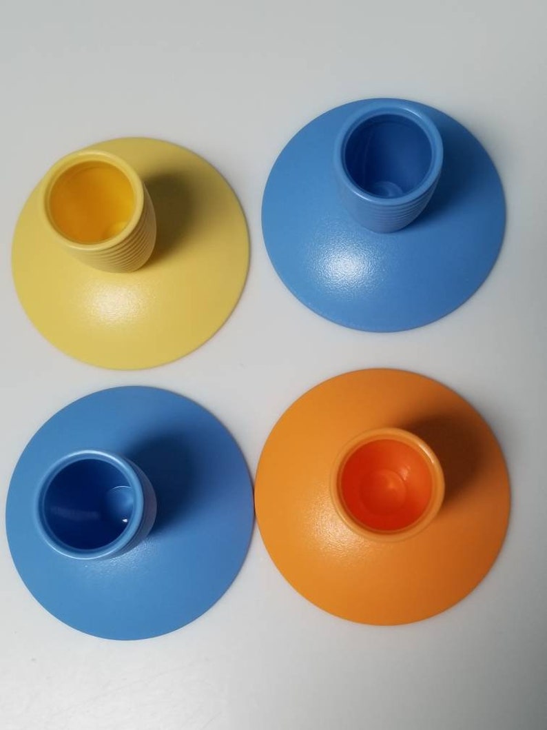 Vintage Tupperware Goblet Parfait Stemware Cup Bottoms in Beautiful Fun Colors