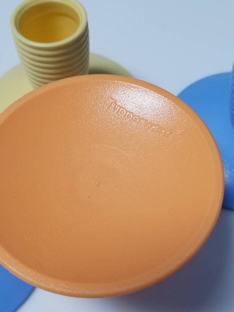 Vintage Tupperware Goblet Parfait Stemware Cup Bottoms in Beautiful Fun Colors