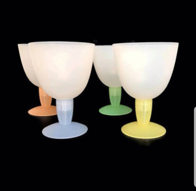 Vintage Tupperware Goblet Parfait Stemware Cup Bottoms in Beautiful Fun Colors