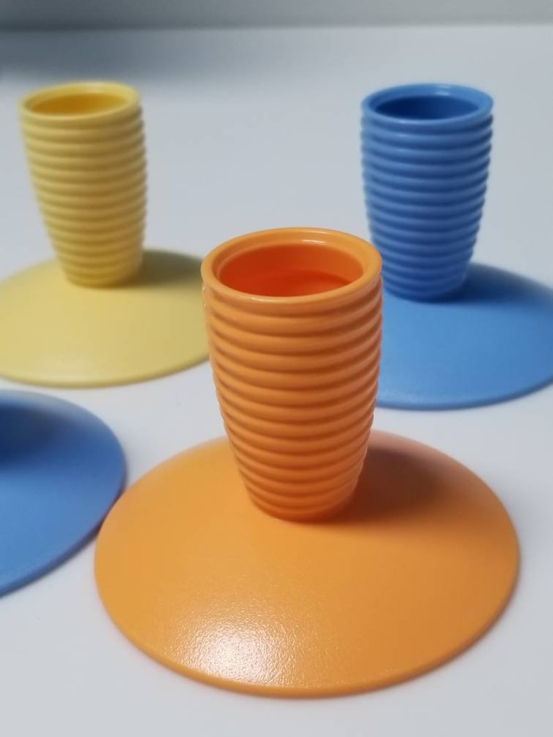 Vintage Tupperware Goblet Parfait Stemware Cup Bottoms in Beautiful Fun Colors