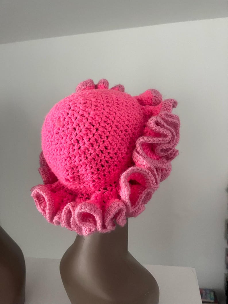 Cream Ruffle Hat Ombre Pink Ruffle Hat- Colorful and Unique Bucket Hat - Etsy